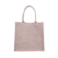 Wholesale Custom Embroidered Eco-Friendly Burlap Shopping Grocery Recycled Tote Beach Jute Bag with Cotton Handle